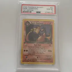 2000 POKEMON ROCKET 1ST EDITION #21 DARK CHARIZARD PSA 10 - Image 1