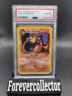 2000 Pokemon Team Rocket Dark Charizard Unlimited Rare 21/82 PSA 10 - Image 1