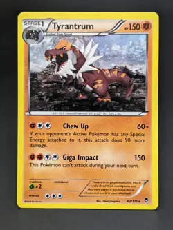 TCG Pokemon Tyrantrum 62/111 XY Furious Fists Cosmos Holo 2014: MP Ungraded - Image 2
