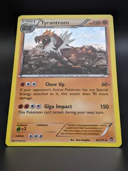 TCG Pokemon Tyrantrum 62/111 XY Furious Fists Cosmos Holo 2014: MP Ungraded - Image 3