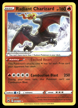 ✅Pokemon Crown Zenith Charizard #020/159 HP160 - Radiant Rare✅ Near Mint ✅ RBAL✅ - Image 1