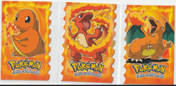 1999 Charmander, Charmeleon, Charizard Topps Die Cut Pokemon Card MP blue logo - Image 1