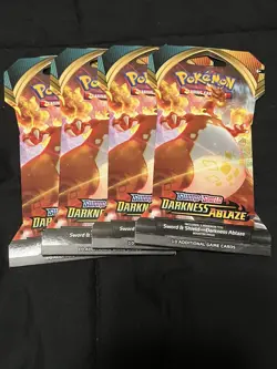 Pokemon Card Booster Pack TCG 6packs Darkness Ablaze sword and shield - Image 2