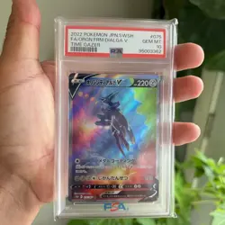 2022 POKEMON JPN SWORD & SHIELD TIME GAZER FULL ART/ORIGIN FORME DIALGA V PSA 10 - Image 1