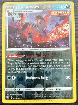 Houndoom 096/163 Sword Shield Pokemon TCG Battle Styles Reverse Holo MINT NM - Image 1