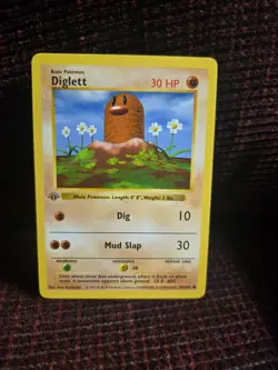 Pokemon Base Set 1st Edition Shadowless Diglett - Image 1