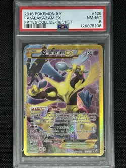 Alakazam EX Fates Collide 125/124 Full Art Holo Secret Rare Pokemon TCG PSA 8 - Image 1
