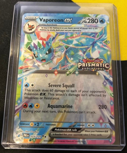 Vaporeon EX Pokemon Prismatic Evolutions STAMPED Promo 023/131 Surprise Box - Image 1