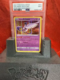 2021 Pokemon Evolving Skies Galarian Articuno Holo #063 PSA 9 - Image 3