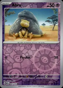 Abra 063/165 Common 151 Reverse Holo Multi Item Discount NM - Image 1