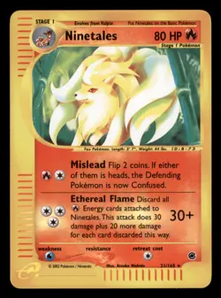 Moderately Played Ninetales 21/165 Reverse Holo Expedition Base Set Rare - Image 1