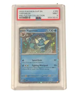 2025 Vaporeon SVP168 Black Star Promo Prismatic Poster Collection PSA 10 Pokemon - Image 1