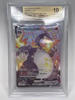 BGS 10 PRISTINE Charizard VMAX Shiny Ultra Rare Pokemon TCG Shining Fates SV107 - Image 1