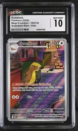 Gumshoos *CGC 10* Illustration Rare *Mega Evolution* #153 *2025* Pokemon - Image 1