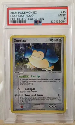 2004 Pokemon EX Fire Red & Leaf Green Snorlax-Holo #15 PSA MINT 9 - Image 1