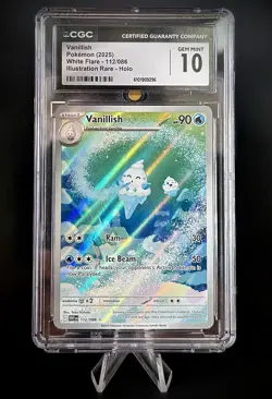 2025 Pokemon SV White Flare WHT EN Vanillish Illustration Rare #112/086 CGC 10 - Image 1