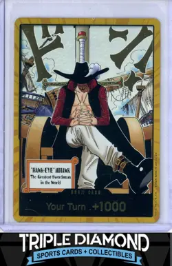 One Piece OP-14 The Azure Sea's Seven Dracule Mihawk Gold DON!! Card F154 - Image 1