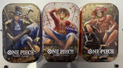 One Piece Tin Pack Set Vol 2 Set of 3 | TS-02 OP-13 | Factory Sealed | Bandai - Image 1