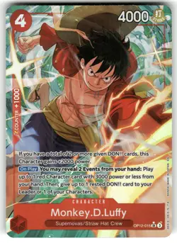 Monkey.D.Luffy (Alternate Art) SR Legacy of the Master OP12-015 - Image 1