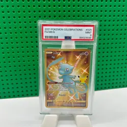 PSA 9 Gem Mint Pokemon 2021 Mew Full Art Celebrations Gold #025 025/025 - Image 1