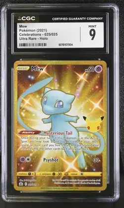 POKEMON CELEBRATIONS 25TH ANNIVERSARY CGC MINT GOLD MEW #025 ULTRA RARE - Image 1