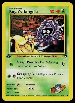 Pokemon Card - Koga's Tangela Gym Challenge 1st Edition 81/132 Common - Image 1