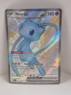 Pokemon TCG Mew EX Full Art Shiny Rare Holo Card 216/091 Paldean Fates - Image 1