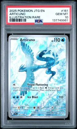 2025 POKEMON JTG EN-JOURNEY TOGETHER ILLUSTRATION RARE #161 ARTICUNO PSA 10 - Image 1