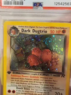 Pokemon Rocket Dark Dugtrio 1st Edition 6/82 PSA 8! No Reserve! Holo SWIRL! - Image 2