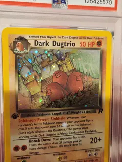 Pokemon Rocket Dark Dugtrio 1st Edition 6/82 PSA 8! No Reserve! Holo SWIRL! - Image 5