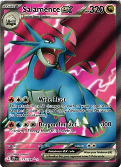 Pokemon TCG Salamence EX Full Art Holo Ultra Rare 177/159 Journey Together VLP - Image 1