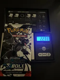 Heavy 22.71g Pokemon TCG SV 10.5 Black Bolt Booster Pack Sealed! - Image 1