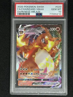 Pokemon TCG Charizard VMAX Darkness Ablaze Holo Ultra Rare PSA 10 - Image 1