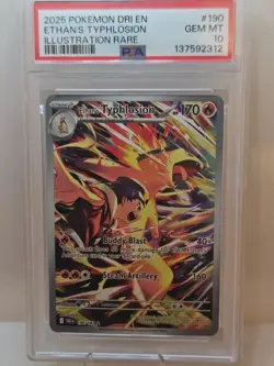 2025 Pokemon Destined Rivals Ethan's Typhlosion Illustration Rare PSA 10 190/182 - Image 1