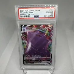 2021 POKEMON SWORD & SHIELD SHINING FATES #051 FULL ART/DITTO VMAX PSA 10 - Image 1