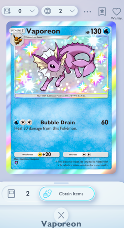Pokemon TCG POCKET - Vaporeon Shiny 1⭐, Extradimensional Crisis, English - Image 1