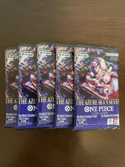 One Piece The Azure Sea’s Seven OP-14 & EB-04 Five 5 Booster Packs Lot English B - Image 1