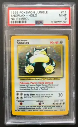 1999 Pokemon Jungle Snorlax Holo PSA 9 Mint No Symbol 11/64 Rare Vintage Card 11 - Image 1