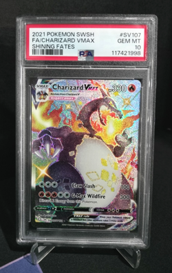2021 Pokemon Sword and Shield Shining Fates Charizard VMAX SV107/SV122 PSA 10 - Image 1