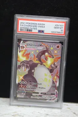 2021 Pokemon Sword and Shield Shining Fates Charizard VMAX SV107/SV122 PSA 10 - Image 1