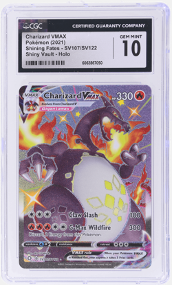 2021 Pokemon Sword and Shield Shining Fates Charizard Vmax #SV107 CGC 10 - Image 1