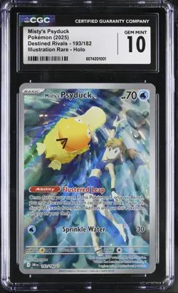 Pokemon Destined Rivals #193/182 Misty's Psyduck Illustration Rare Holo CGC 10 - Image 1