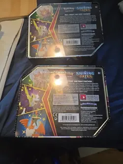 Lot of 2 Pokemon TCG Shining Fates Eldegoss Boltund V Premium Collection Tins - Image 2