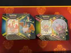 Lot of 2 Pokemon TCG Shining Fates Cramorant Eldegoss V Premium Collection Tins - Image 1