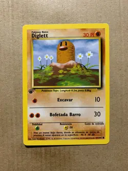 1st Edition SPANISH Diglett 47/102 Base Set - Common Pokemon Card - NM/Mint - Image 1