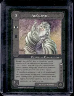 1995 Middle-Earth Collectible Card Game MECCG Adunaphel - Image 1
