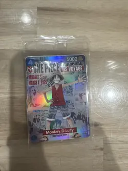 One Piece Monkey D. Luffy US Voyage College Basketball Promo Card And Poster - Image 1