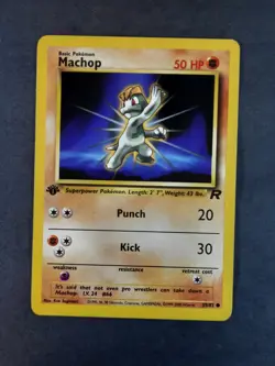 Pokemon Card 1st Edition Machop 59/82 - Team Rocket - Image 1