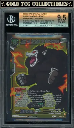 BGS 9.5 ⭐ Son Goku 2022 Championship Promo Card Super DBS DBZ Z Heroes - Image 1