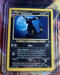 Pokemon TCG Umbreon Neo Discovery Holo Rare Card 13/75 Vintage - Image 1